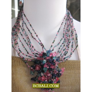 accessories necklaces chokers beaded stone pendants 